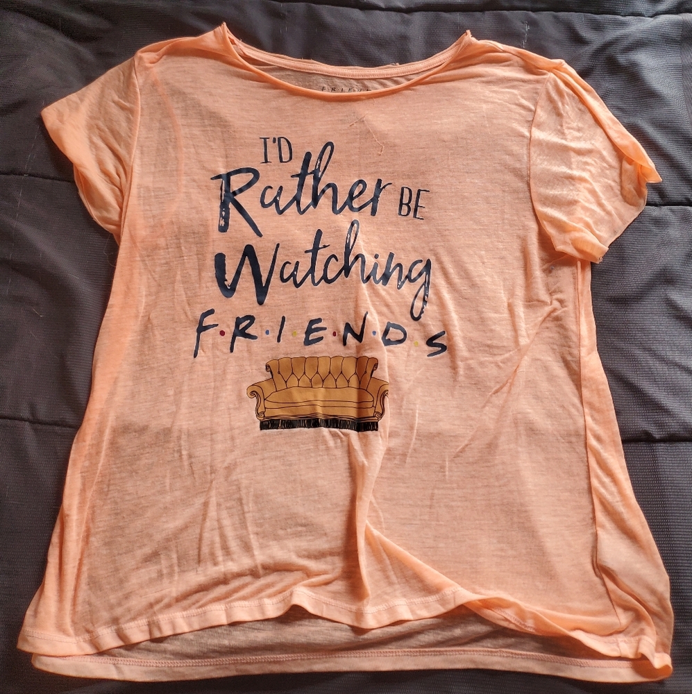 women large sheer orange FRIENDS tee